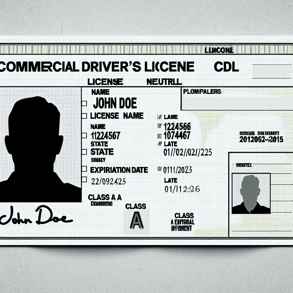 Image of a commercial driver's license