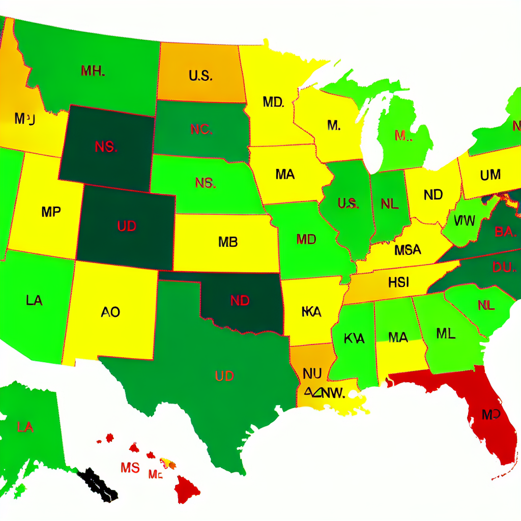 U.S. Map Showing Difficulty of Obtaining a Driver's License