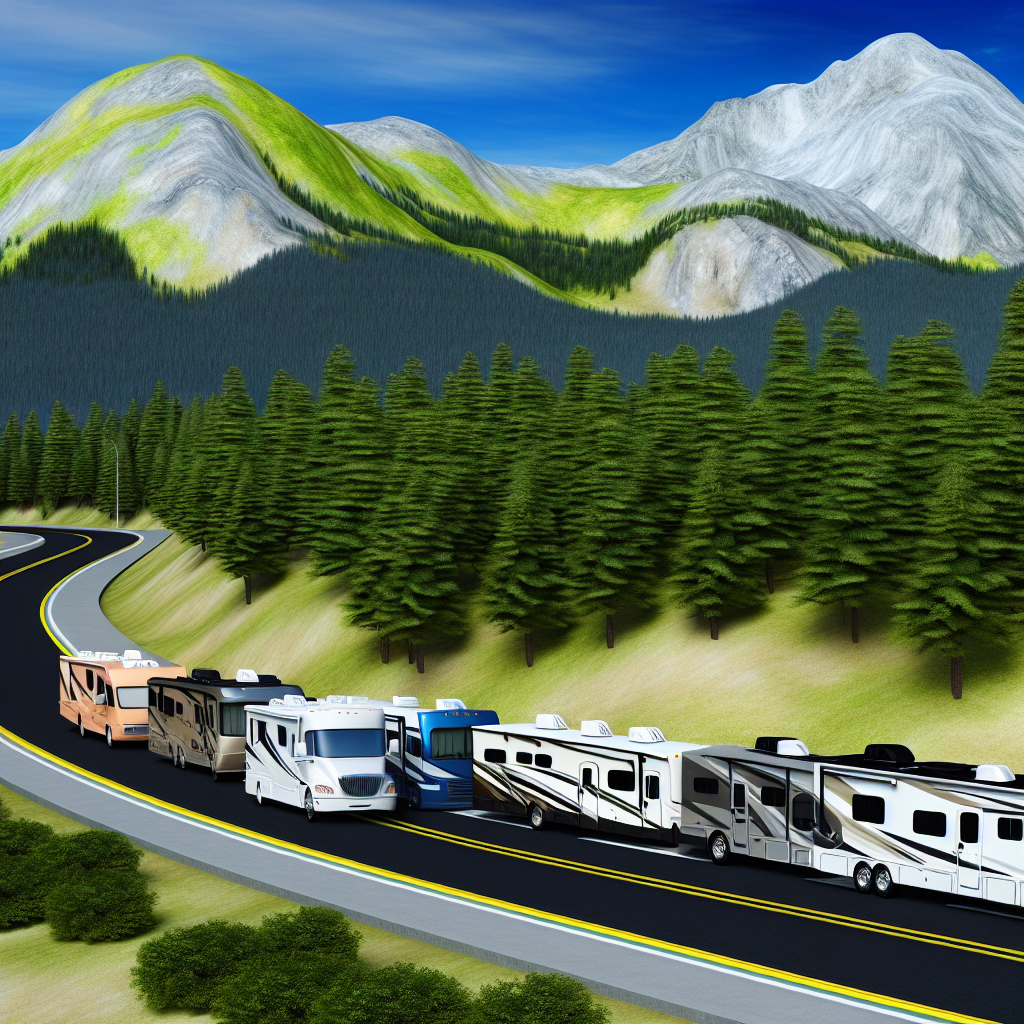 RVs on a scenic road