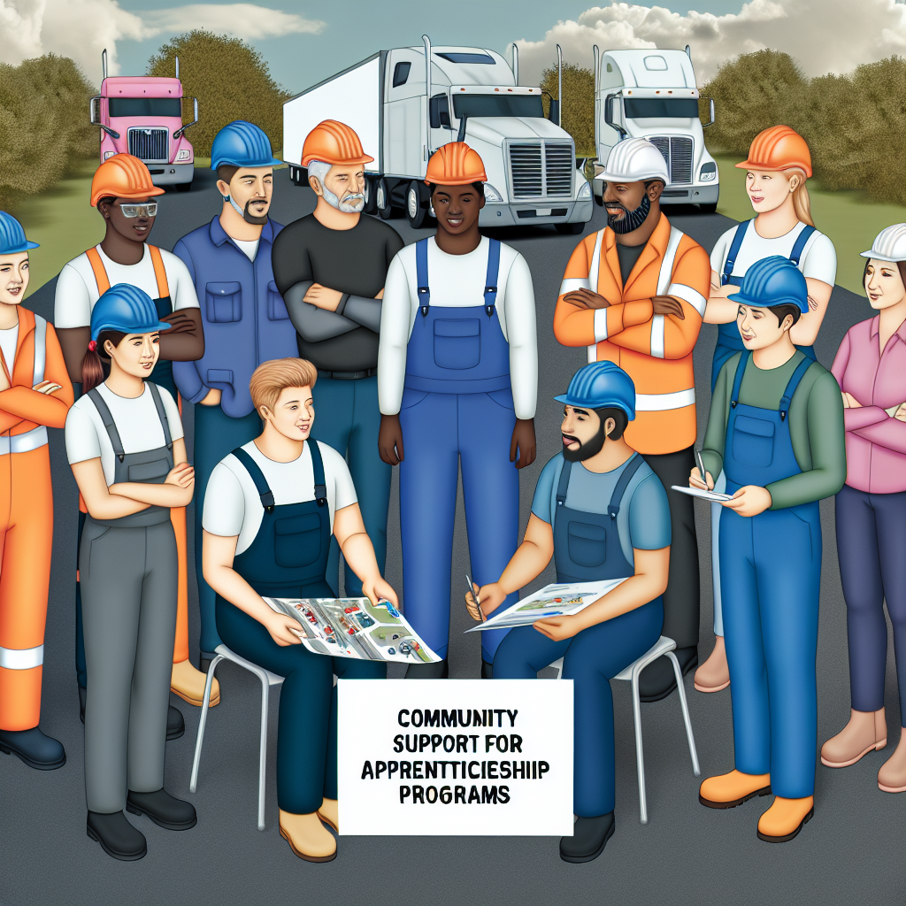 Truckers collaborating in support of apprenticeship programs.