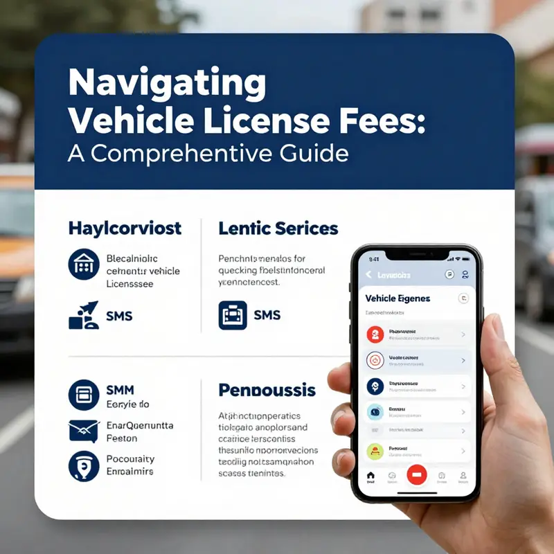 A user accessing the Traffic Management 12123 app on their smartphone to check vehicle license fees.