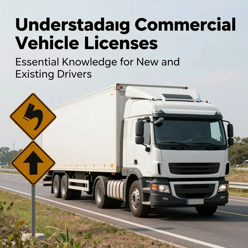 Infographic illustrating the different types of commercial vehicle licenses and their requirements.