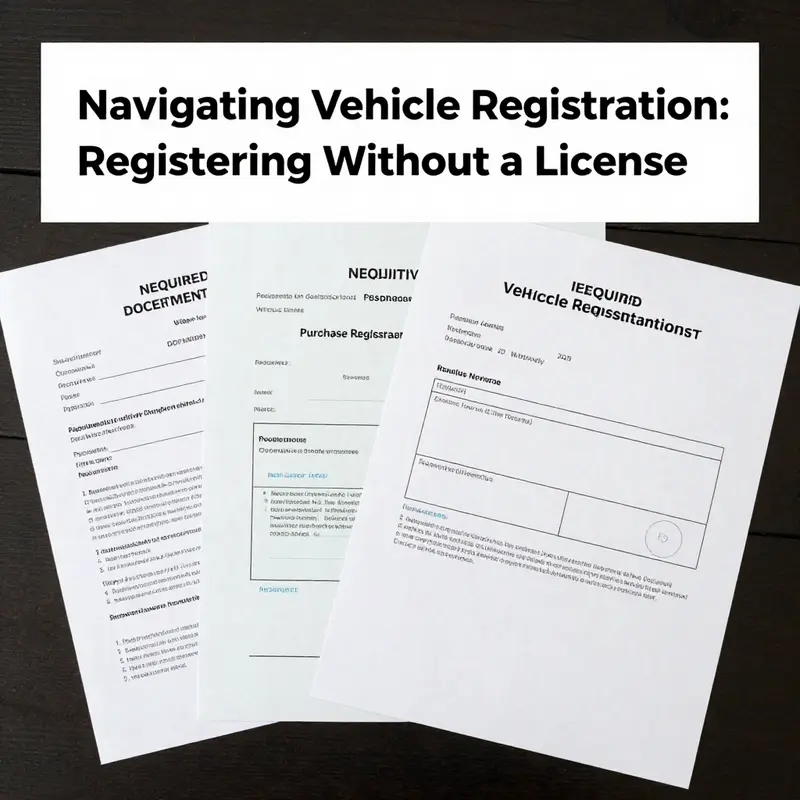 Visualizing the essential steps in registering a vehicle without a driver’s license.