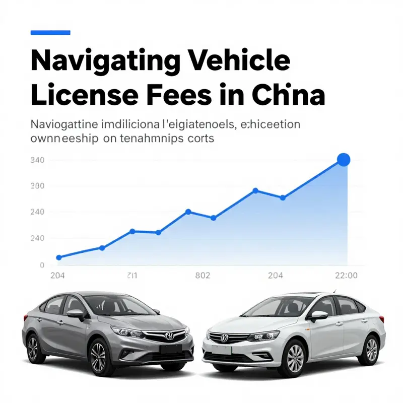 A detailed breakdown of vehicle license fees in China, illustrating the different categories and their corresponding costs.