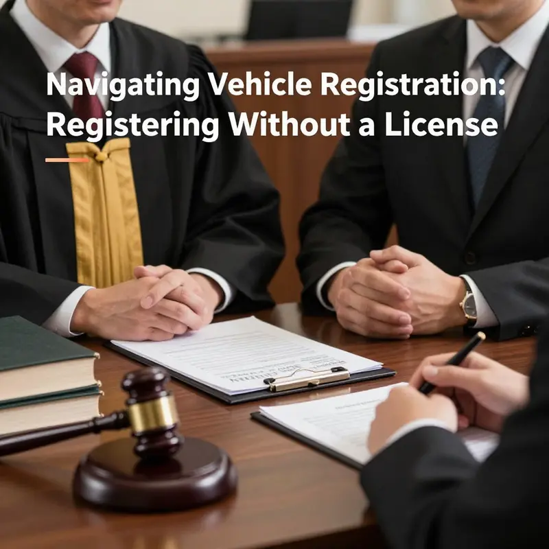 Visualizing the essential steps in registering a vehicle without a driver’s license.