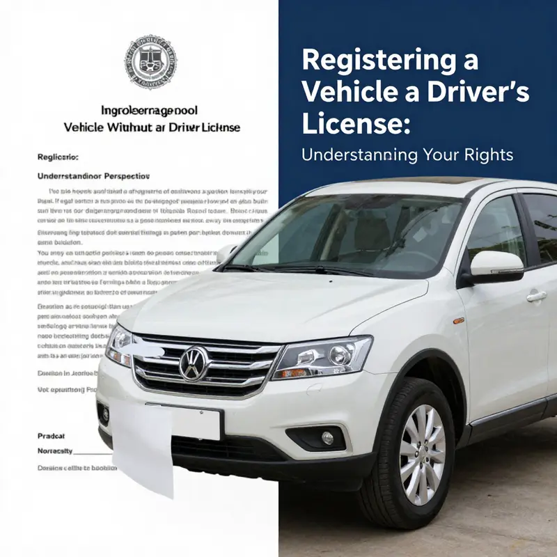 A snapshot of the vehicle registration process highlighting documentation without a driver’s license.