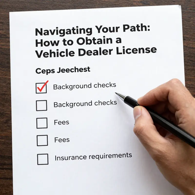 An illustration highlighting the different types of vehicle dealer licenses.