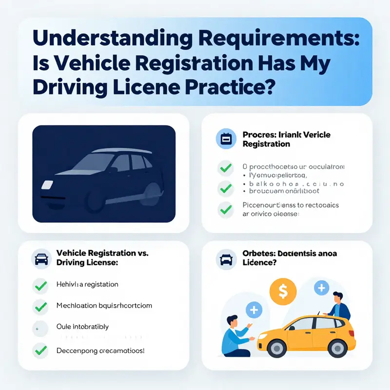 Illustration showing the primary distinctions between vehicle registration and driving licenses.