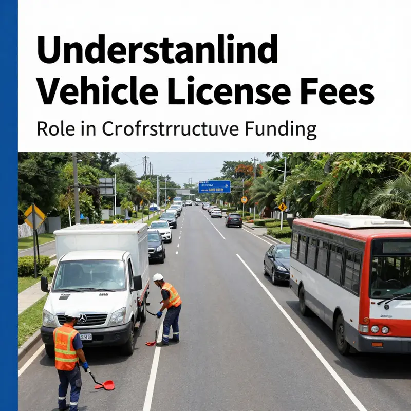 An illustrative infographic outlining the definition and purpose of vehicle license fees.