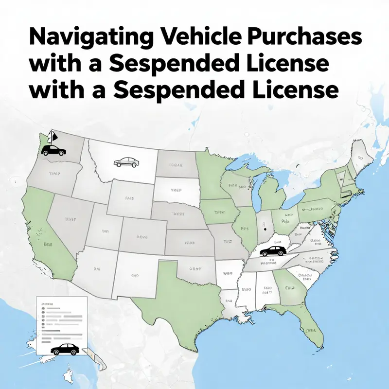 Illustrating the legal aspects of buying a car with a suspended license.
