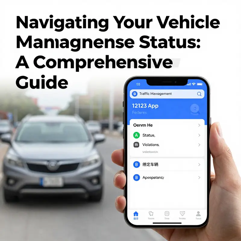 User checking vehicle license status on the Traffic Management 12123 app.