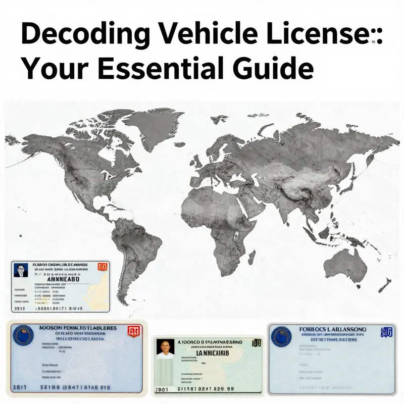 A collage of international vehicle licenses, highlighting the global diversity and essential information included on each document.