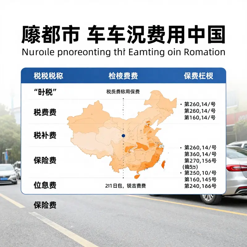 A detailed breakdown of vehicle license fees in China, illustrating the different categories and their corresponding costs.