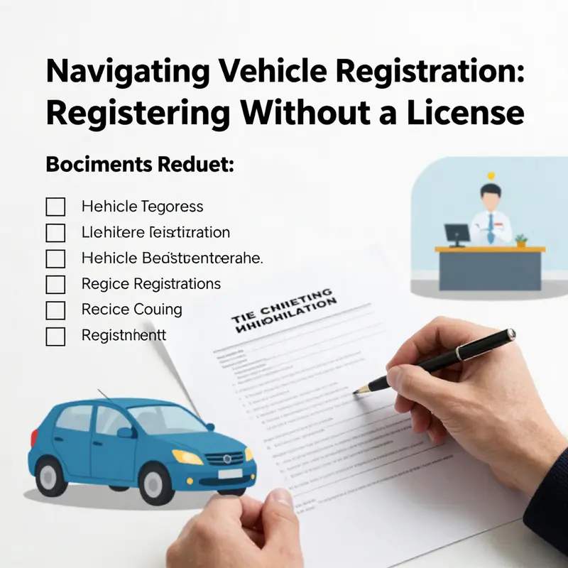 Visualizing the essential steps in registering a vehicle without a driver’s license.