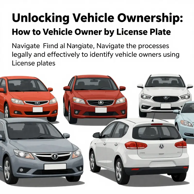 An illustration showing multiple vehicles with clear license plates, representing the theme of ownership identification.