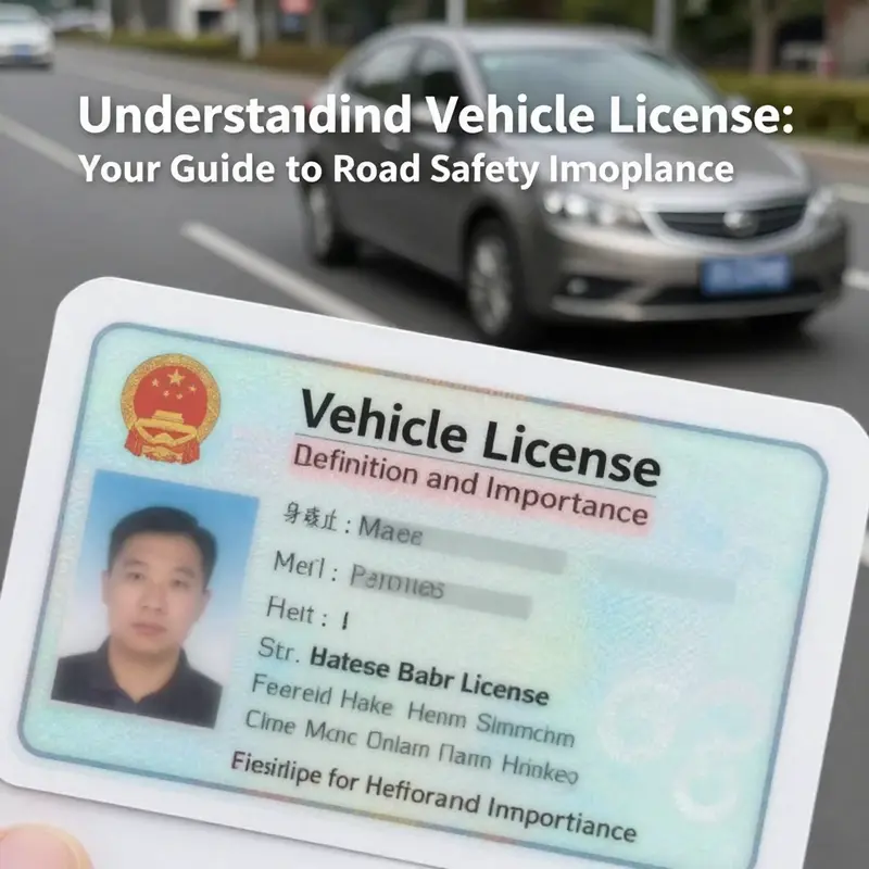 A detailed view of a vehicle license highlighting its critical role in vehicle safety and legality.