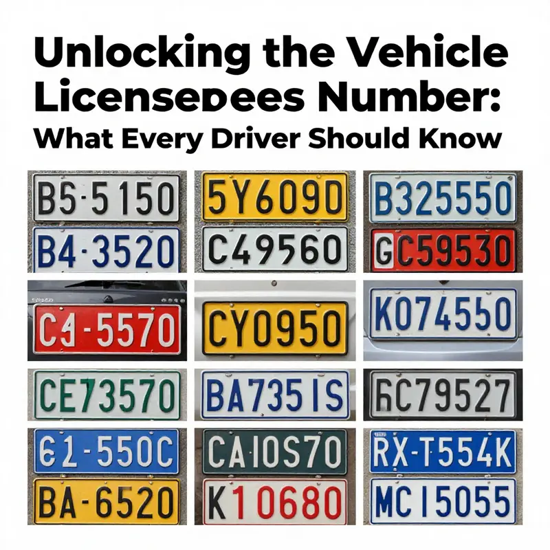 An artistic representation of multiple vehicle license plates, illustrating their role in vehicle registration.