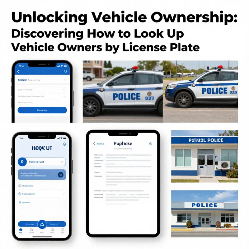 A visual representation of various methods to look up vehicle owners by license plate.