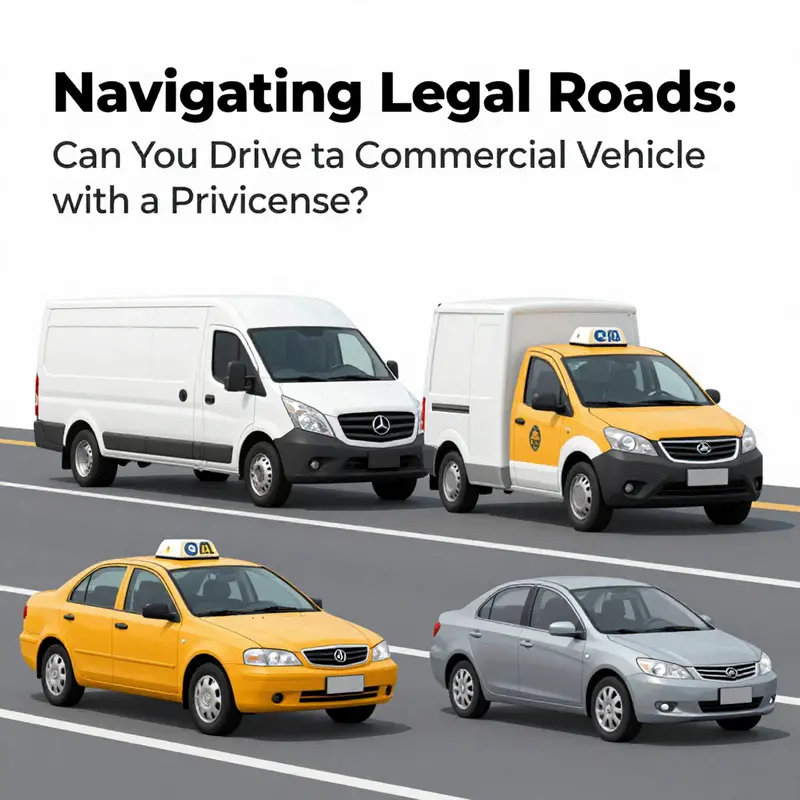 A young driver exploring vehicle operation laws highlighting the distinctions between private and commercial licenses.