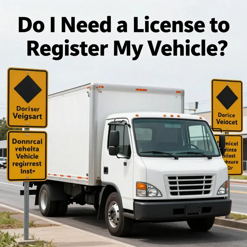 A group of individuals discussing vehicle registration requirements.