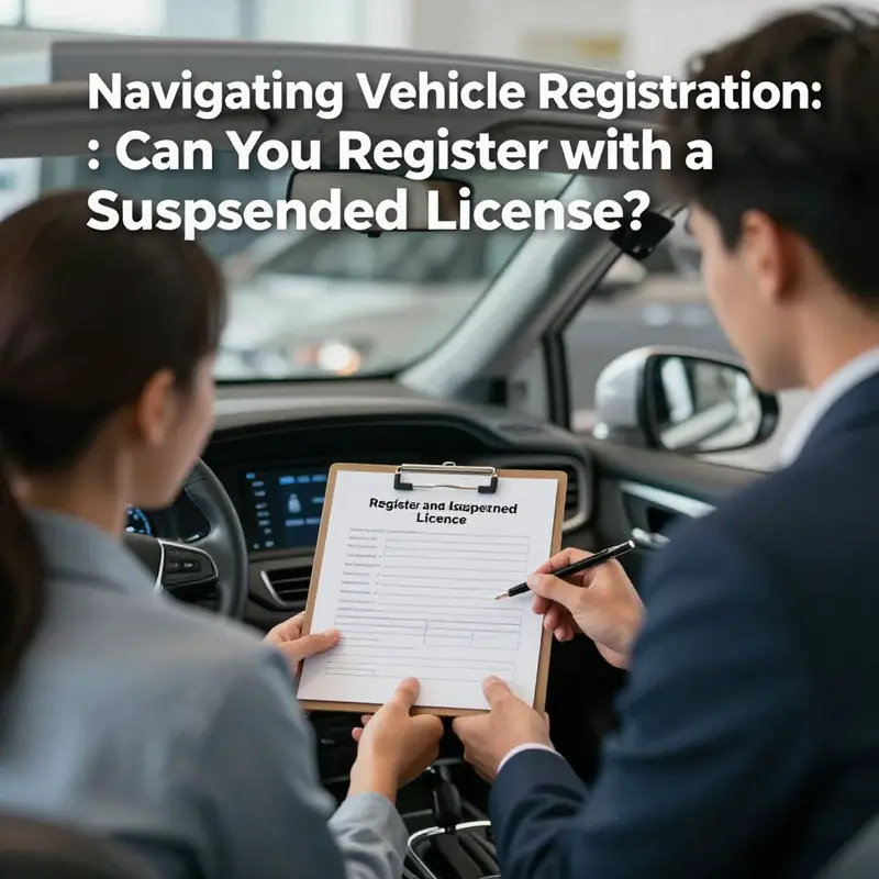 A person interacting with a car sales representative, representing the complexities of vehicle registration.