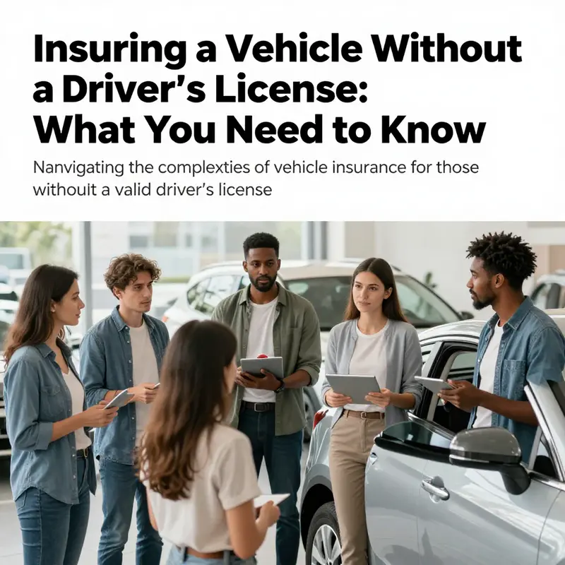 A collection of individuals discussing vehicle insurance in a vibrant and engaging setting, highlighting various viewpoints on insuring without a license.