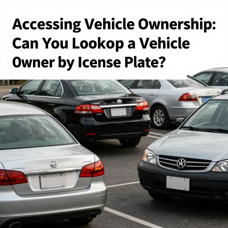 An assortment of vehicles with visible license plates, highlighting the topic of vehicle ownership inquiries.