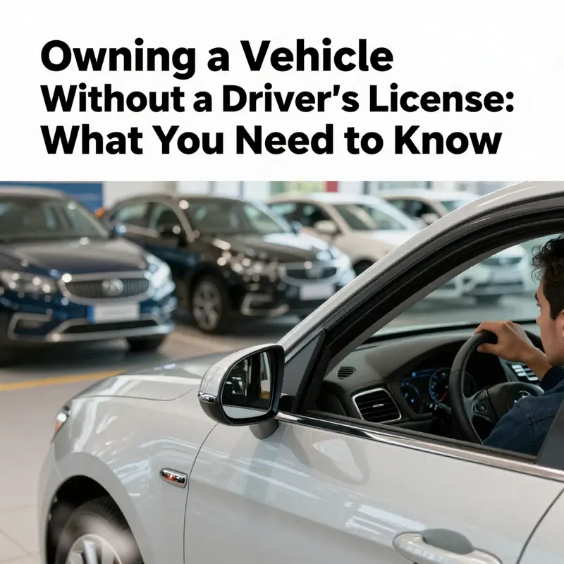 An individual exploring options at a car dealership, contemplating vehicle ownership without having a valid driver's license.