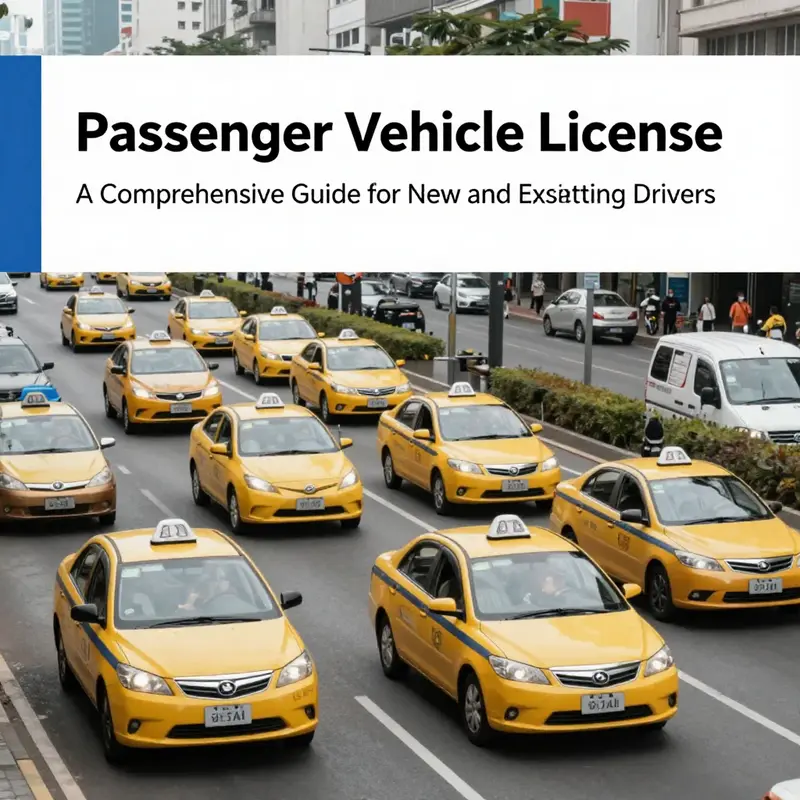 Regulatory guidance for obtaining a passenger vehicle license detailed at a government office.