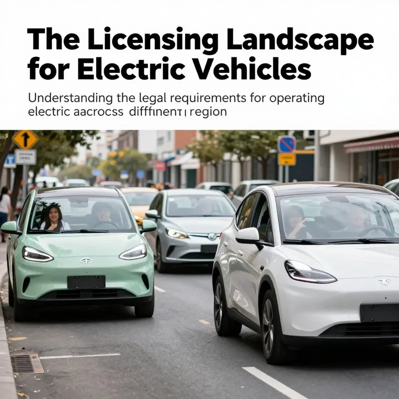 An urban scene depicting electric vehicles traveling, emphasizing the significance of licensing in driving safely.