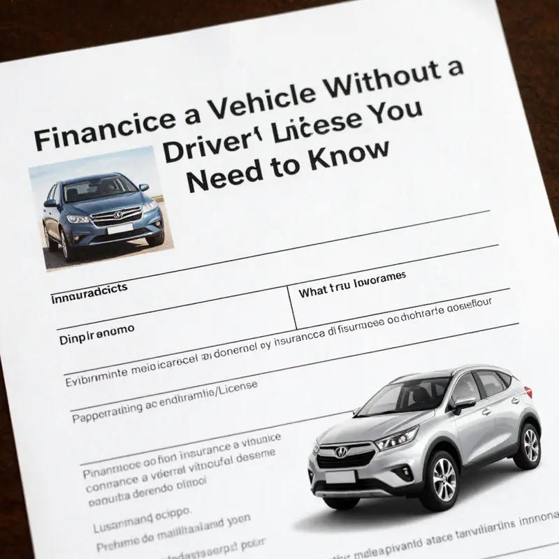 Exploring financing options for vehicles without a driver’s license.