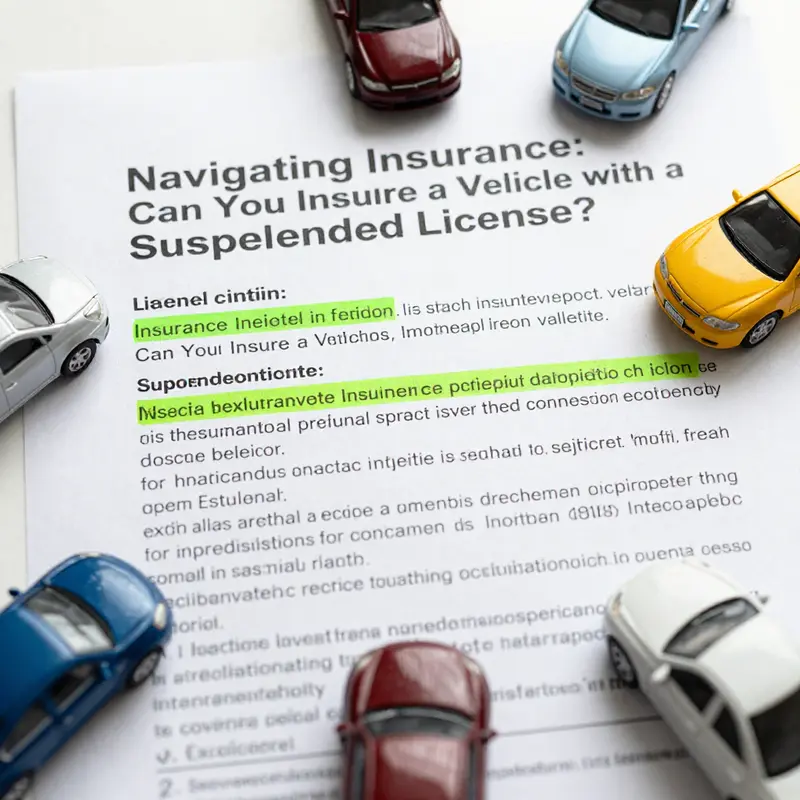 Highlighted sections in insurance policies indicating exclusions for suspended licenses.