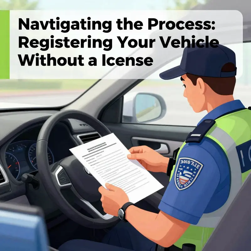 Essential documents required for vehicle registration without a license.