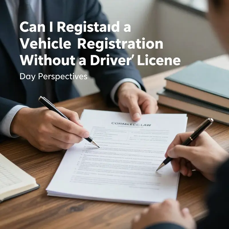 An individual examining legal documents related to vehicle registration.