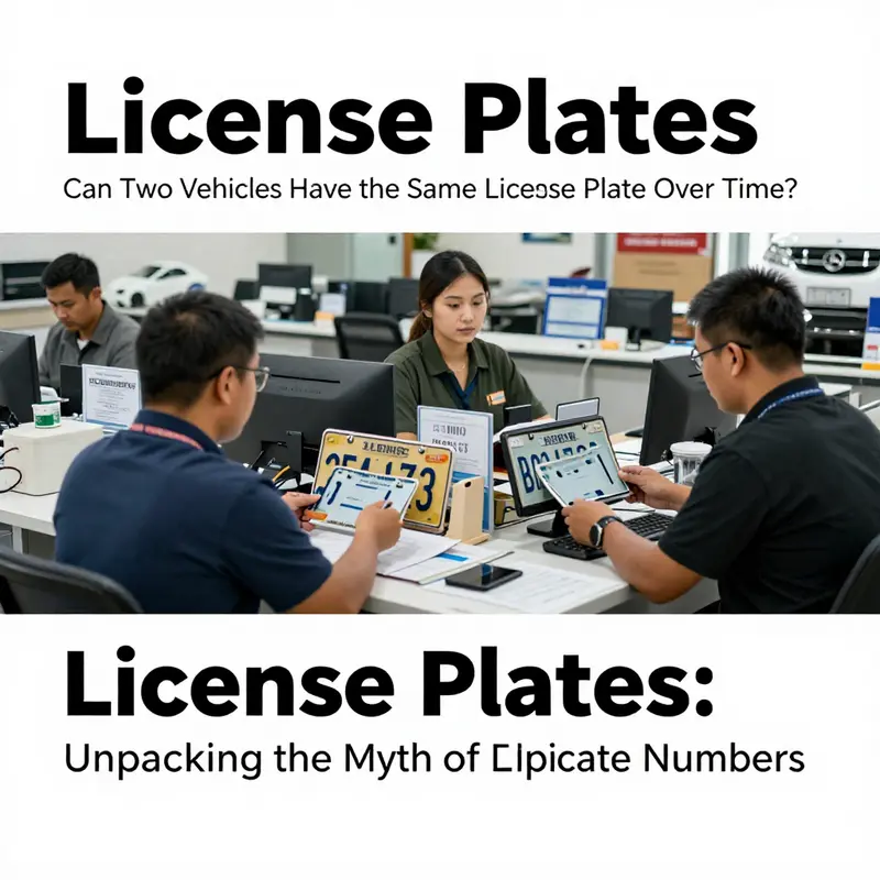 Discussion on legal management of license plates at a vehicle registration authority.