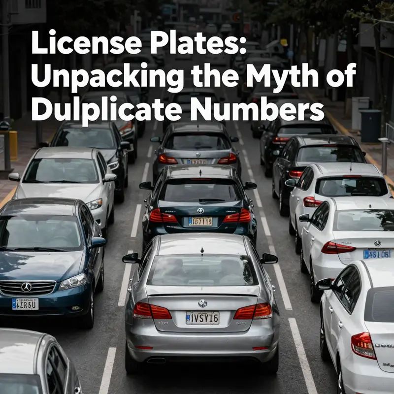 A variety of vehicles parked with different license plates in an urban setting.