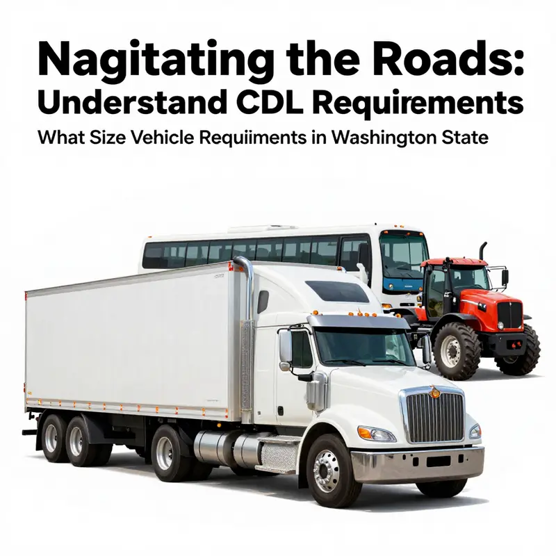 An informative illustration showcasing vehicles that require a CDL license based on size and weight.