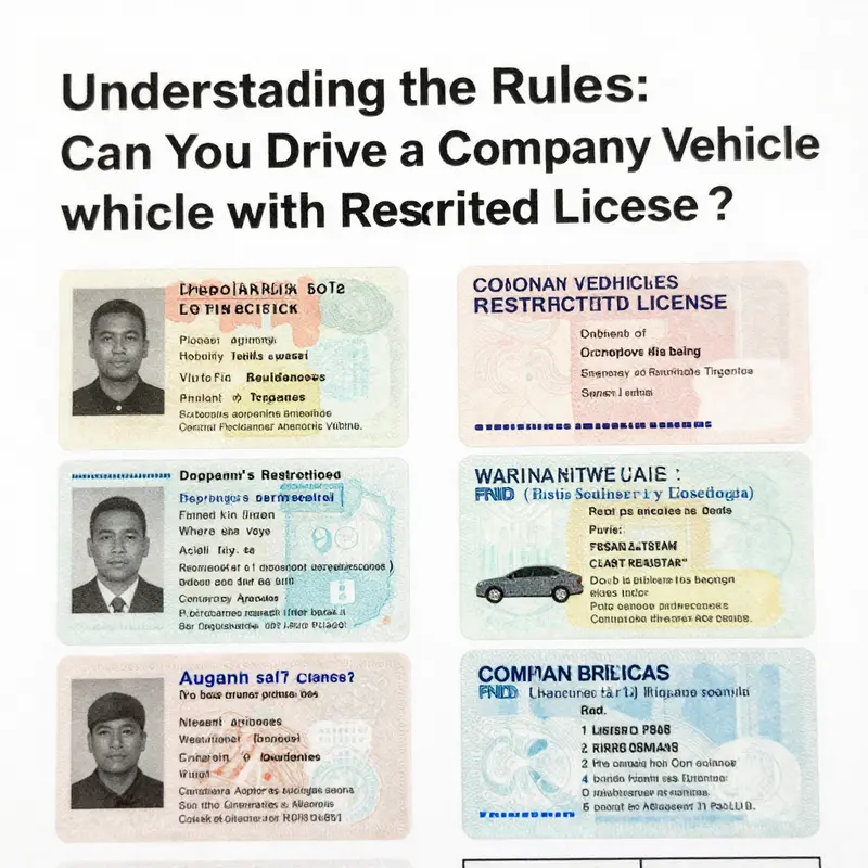 A visual representation of various license types versus allowed vehicle categories.