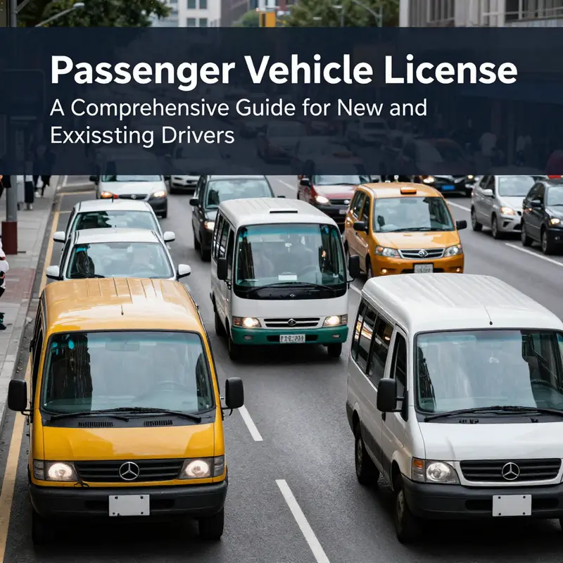 Regulatory guidance for obtaining a passenger vehicle license detailed at a government office.