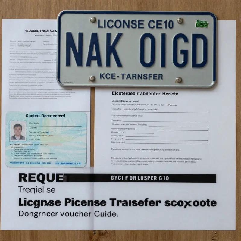 Table of key conditions for transferring a license plate in China.