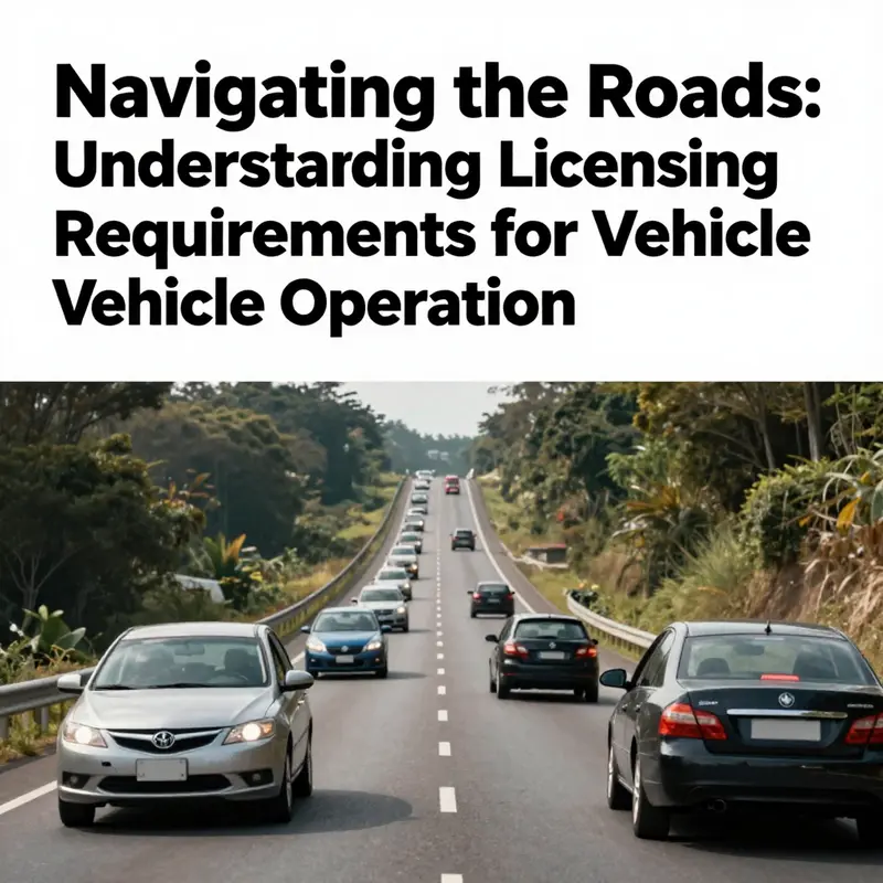 A picturesque road with different vehicles depicting the diverse aspects of driving and the importance of licenses.