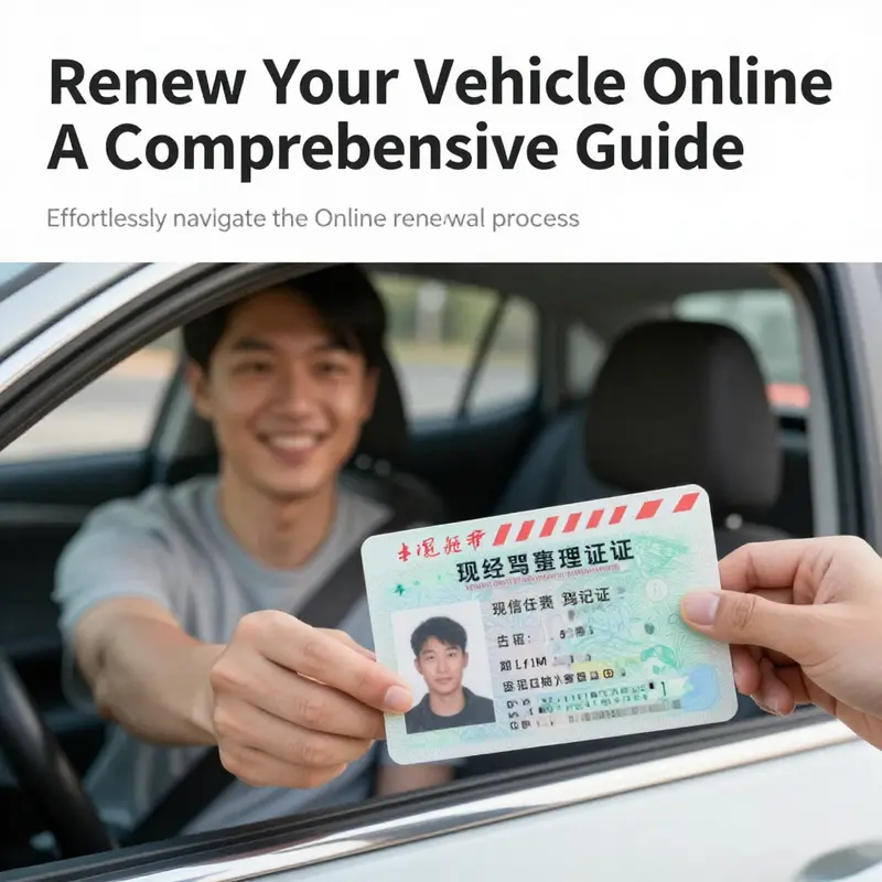 Happy driver holding their renewed driver’s license received by mail.