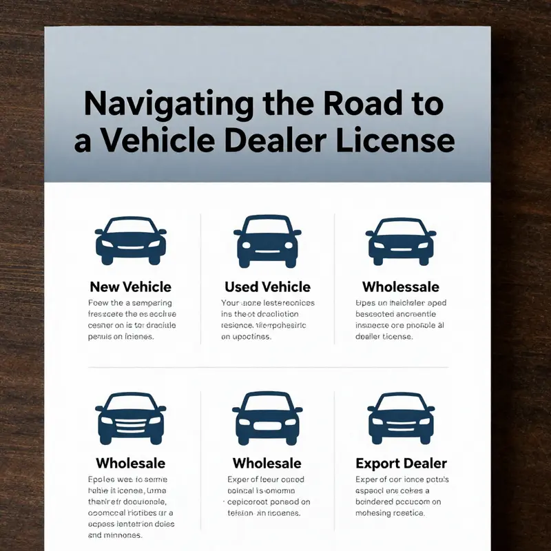 An illustration summarizing the various types of dealer licenses available.