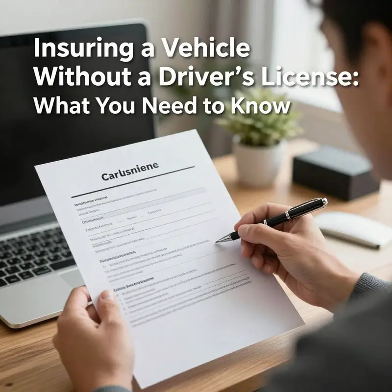 An individual contemplates car insurance options without holding a driver’s license.