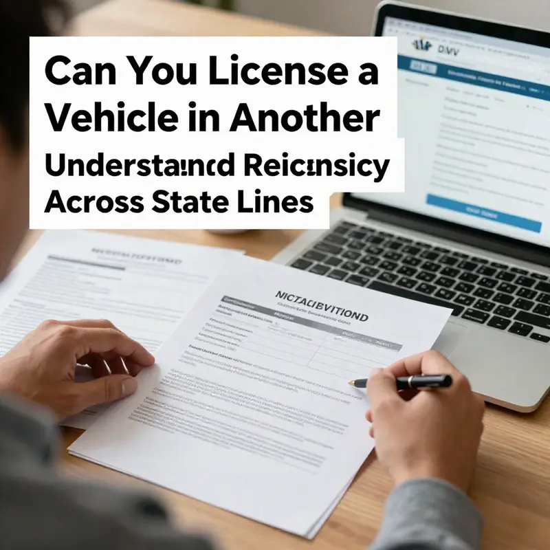 Illustration of residency requirements essential for licensing a vehicle in another state.
