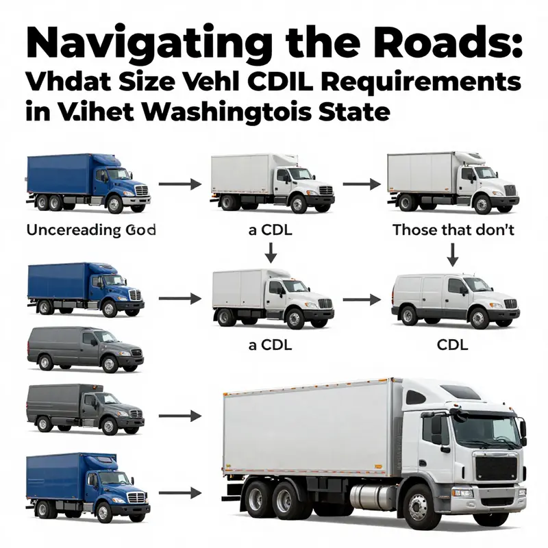 An informative illustration showcasing vehicles that require a CDL license based on size and weight.