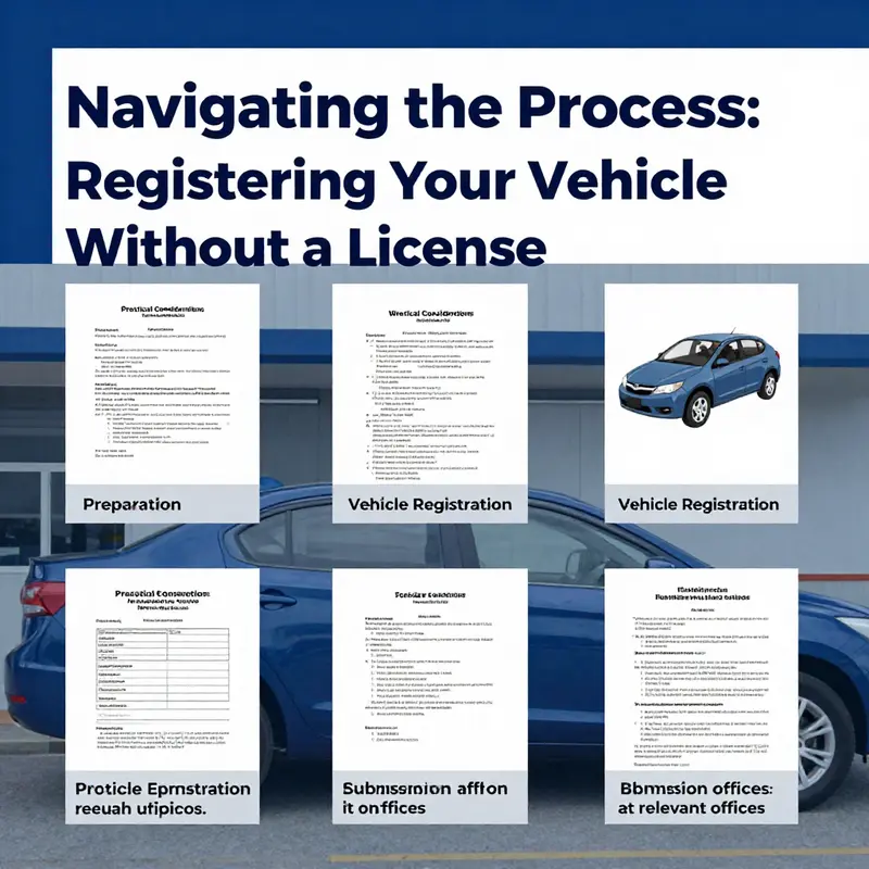 Essential documents required for vehicle registration without a license.