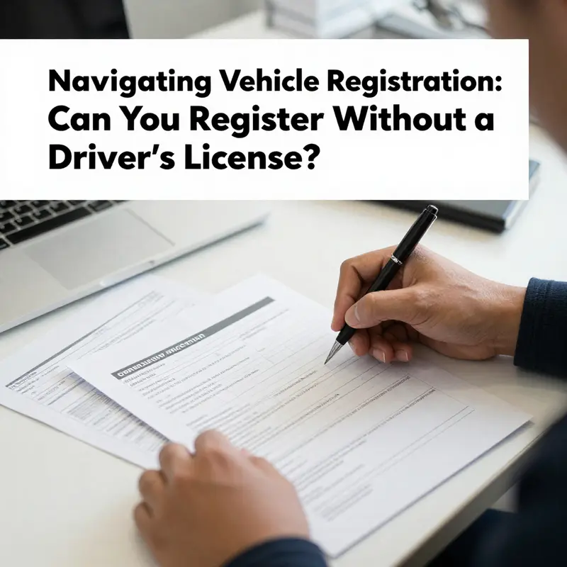 A person engaging in the vehicle registration process, showcasing important documents.