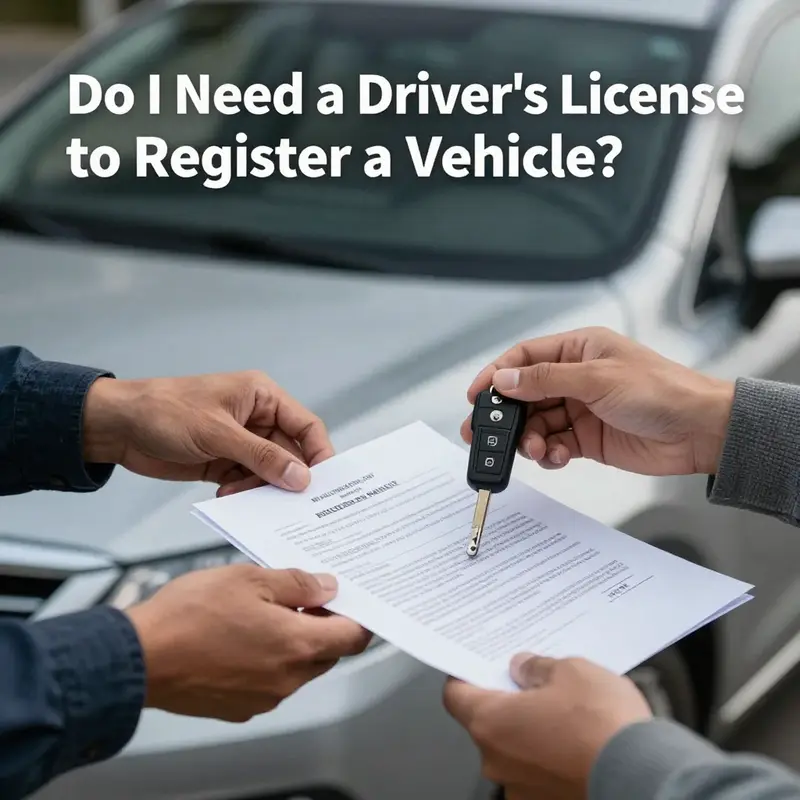 General overview of requirements for vehicle registration without a driver’s license.