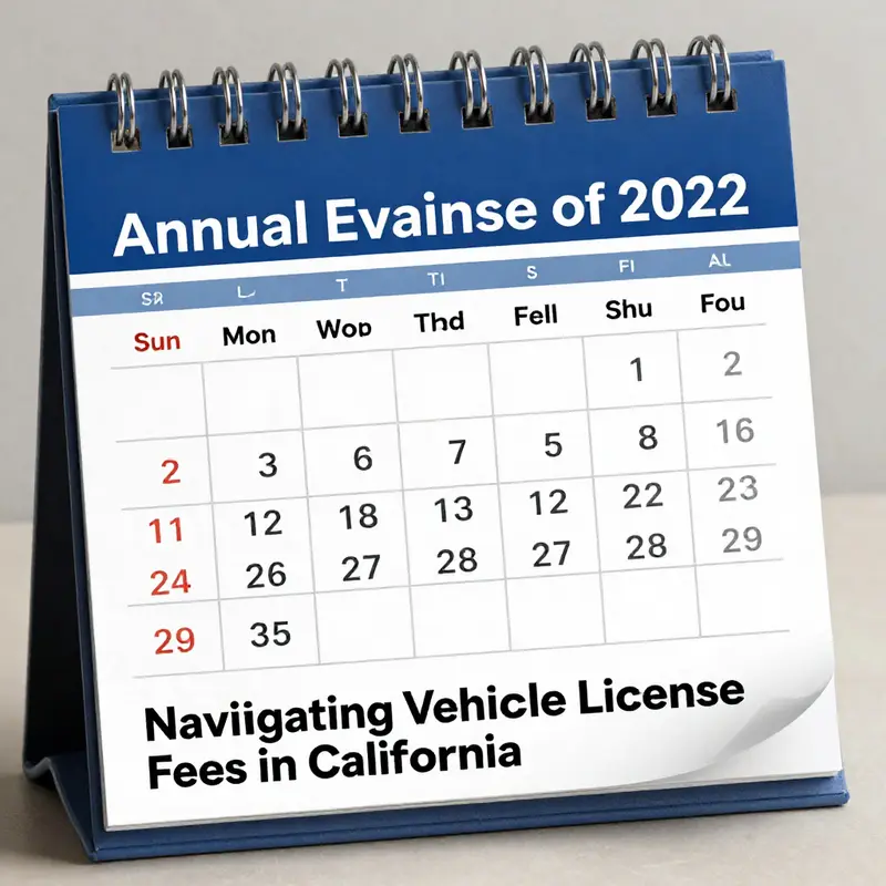 An informative graphic detailing the basic formula for calculating vehicle license fees in California.